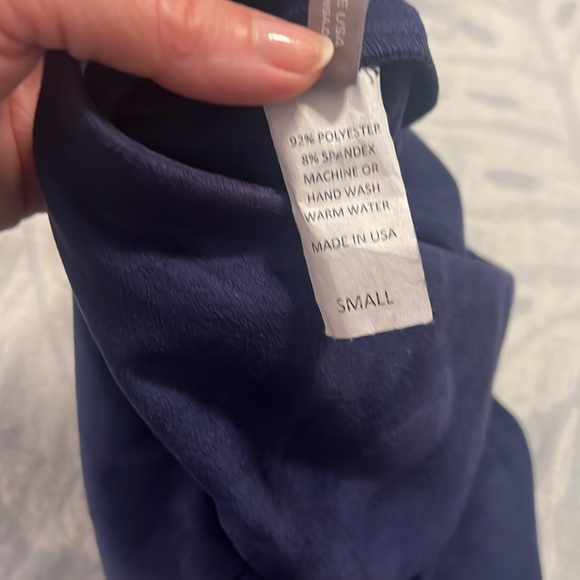 NWT Last Tango navy super soft stretchy suede like flowy pants - Picture 7 of 9